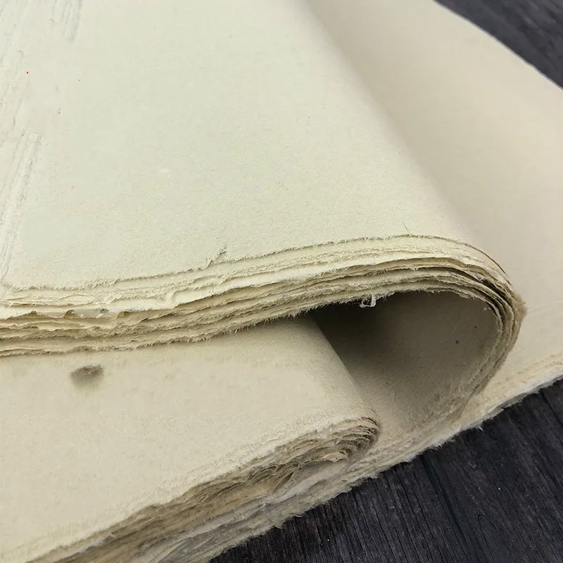 50 Sheets/lot Chinese Pure Mulberry Paper Antique Method Handmade Calligraphy Painting Half-Ripe Rice Papers Xuan Zhi Carta Riso afbeelding