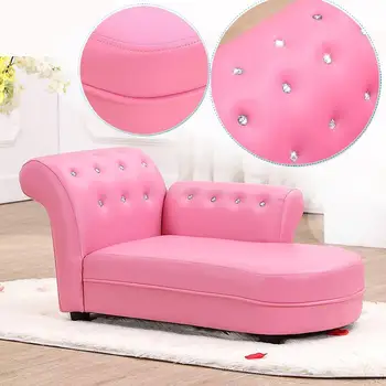 

High Quality Children Sofa Chaise Longue Chair Kindergarten Environmentally Cloth+ Sponge Recliner Pink White Kid's Gift