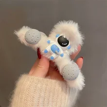 Grampo de cabelo japonês bonito grande cabeça de volta clipe de cabelo de pelúcia coreano temperamento clipe de tubarão astronauta penteado auxiliar grampo de cabelo