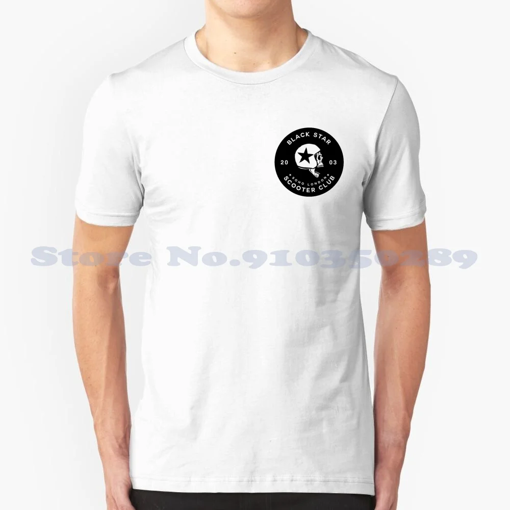 Black Star Scoter Club-[Versione Sticker] Custom Funny Vendita Calda Tshirt Hipster Scooter Biker Tattoo Skull London New