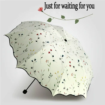 

Fashion Lady Umbrella Anti-UV Umbrella Travel Folding Windproof Sunscreen Rain Umbrella Female Student Cute Foral Pattern Umbrel
