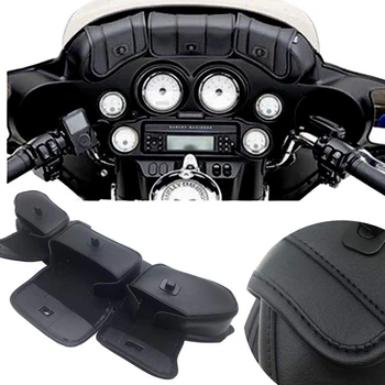 

Motorcycle Windshield Bag Saddle 3 Pouch Pocket Three Pocket Fairing Bag Fit for Davidson Touring 2014-2019