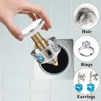 

1PC Universal Wash Basin Bounce Drain Filter 2 in 1 Shower Floor Sink Drain Vanity Stopper Bathtub Bathroom Accessories