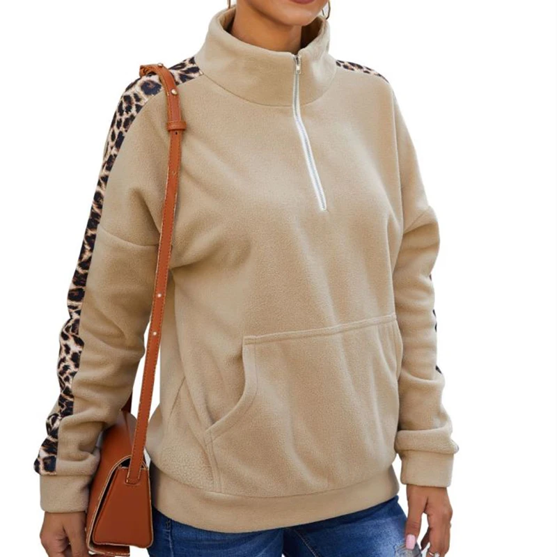 

Women's Hoodies Fashion 2020 Winter Crew neck Pullover Knitted Brown Cotton Warm New Korean Style Long Sleeve Top