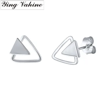 

ying Vahine 100% 925 Sterling Silver Triangle Stud Earrings for Women