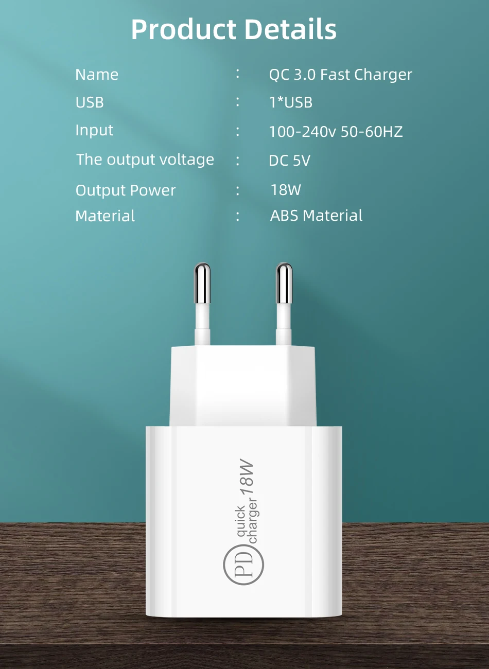 USB зарядное устройство 18 Вт PD Быстрая зарядка usb type C PD зарядное устройство для портативного QC 3,0 зарядное устройство для телефона huawei samsung iPhone X XS XR адаптер