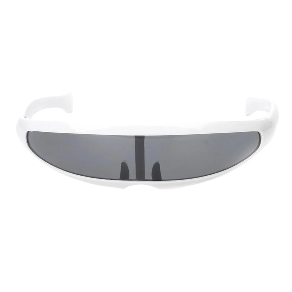 4pcs Gray Yellow Blue Alien Space Robot Cyclops Futuristic Cosplay Costume Novelty Women Men Sunglasses