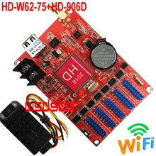HD-W62-75+ HD-906D датчик температуры и влажности 640*160 5* HUB75 RGB семь цветов светодиодный дисплей wifi контрольная карта