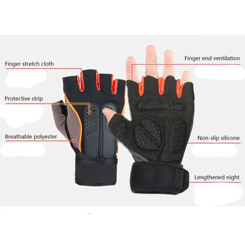 Прочные силиконовые перчатки с открытыми пальцами унисекс для фитнеса и велоспорта, противоскользящие износостойкие дышащие спортивные перчатки для альпинизма на открытом воздухе