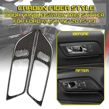 

Door Handle Switch Trim Cover For Ford Mustang 2015 2016 2017 2018 2019 Carbon Fiber Accessories