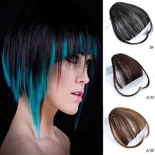 Xuanguang preto marrom loira falso franja grampo em extensъyes de cabelo franja com fibra sinttetica de alta temperatura