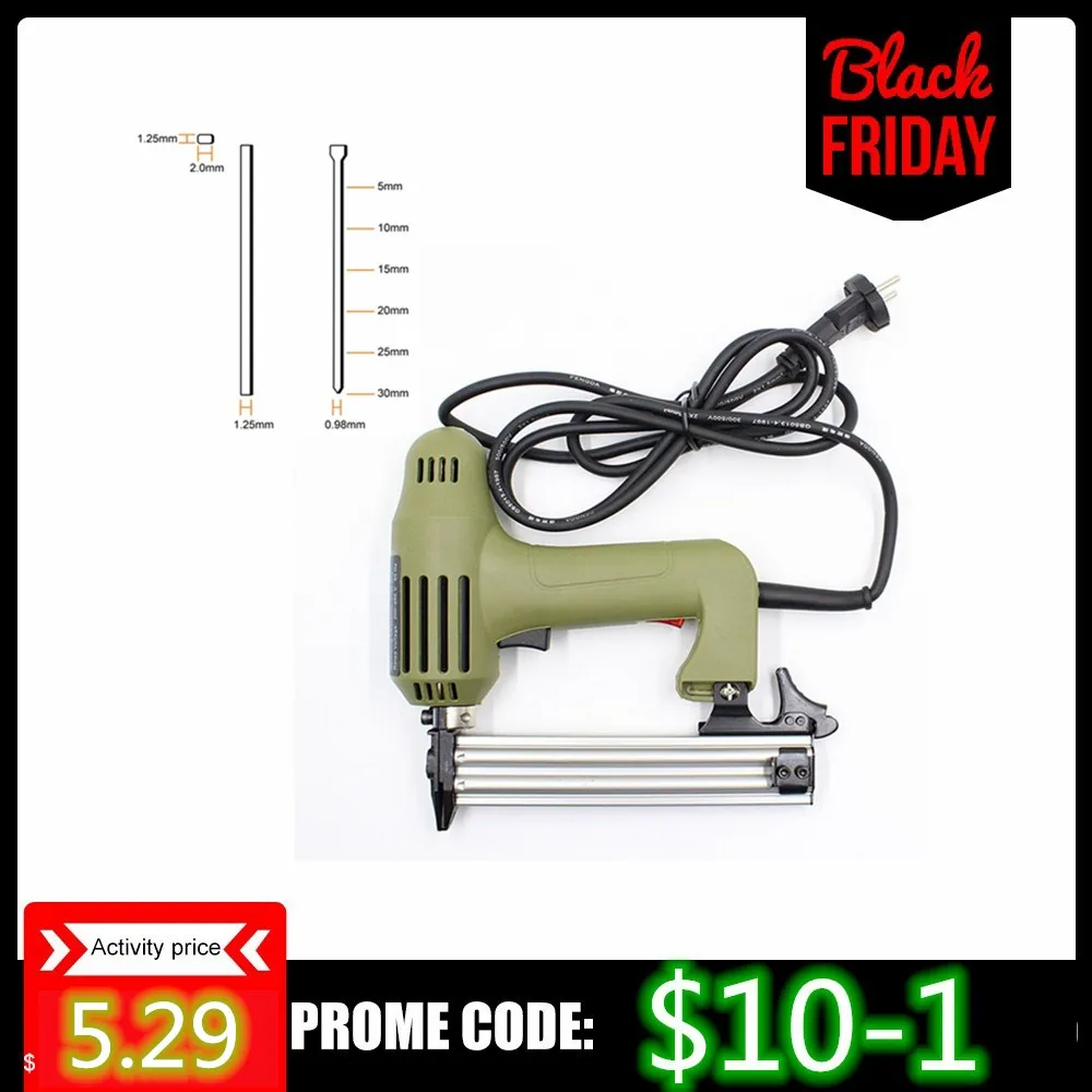 

1750W Electric Nail Gun Hard Aluminum Alloy Tip Nail Stapler Push-pull Switch Easy To Break Hardwood With nails Power Tools