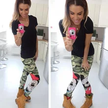 Женские камуфляжные леггинсы с Минни Микки, женские леггинсы с рисунком Микки, одежда для девочек, подарок, милая одежда, вечерние D721