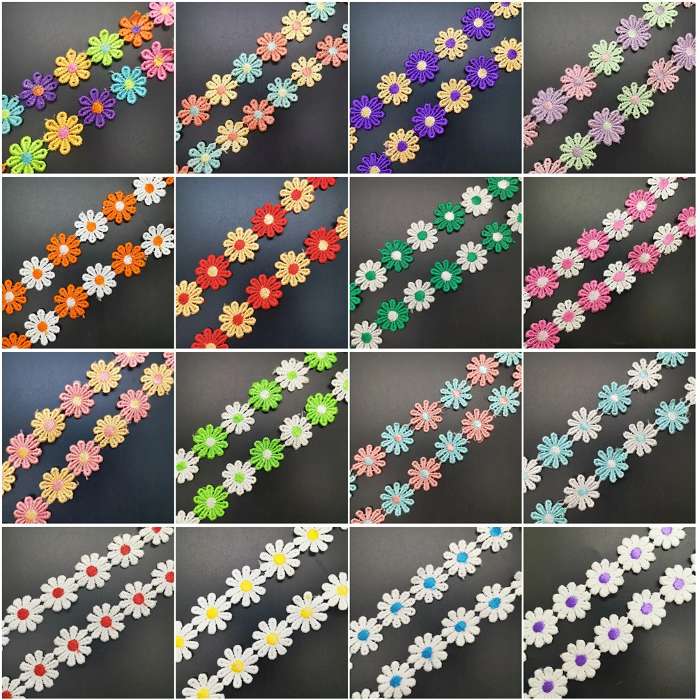 lace garment accessories lace sewing supplies lace accessories lace sewing accessories clothing accessories clothing craft accessories DIY 1 Yards Colour Embroidered Lace Trim Flower Applique Sewing Clothing Accessories