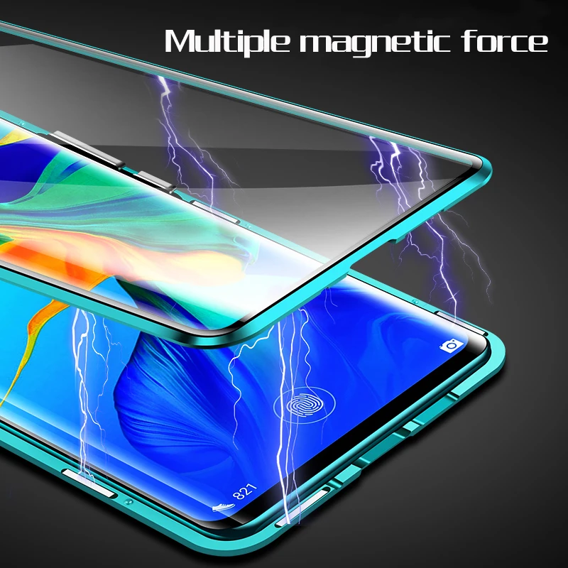 Роскошный защитный Магнитный чехол на весь корпус для huawei P30 P20 lite Pro 360, задняя крышка из закаленного стекла huawei mate 30 20 Pro Чехол