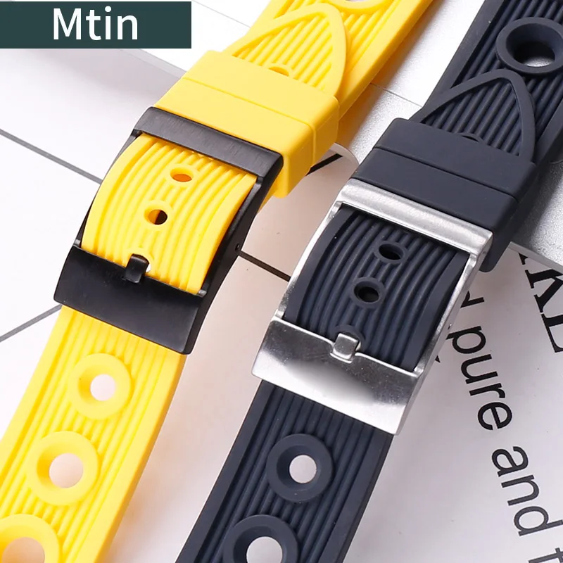 22mm24mm pin buckle rubber strap men's watch accessories For Breitling watch band outdoor sports wristband ladies bracelet Tool
