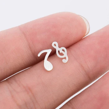 

Sasusp Sterling Silver Earrings For Women Musical Notes Earring 925 Music lovers Earings anti-allergy