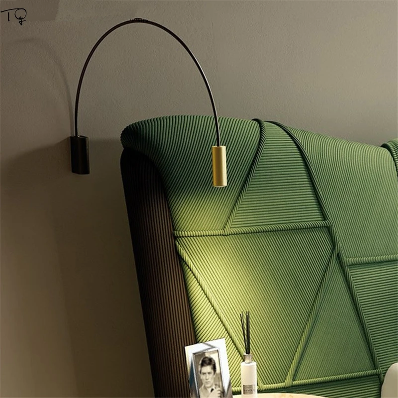 

Nordic Simple Flexible Rotating Adjustable Gold Led Wall Lamp Study Reading Bedside Bedroom Living Room Single Head Wall Sconce