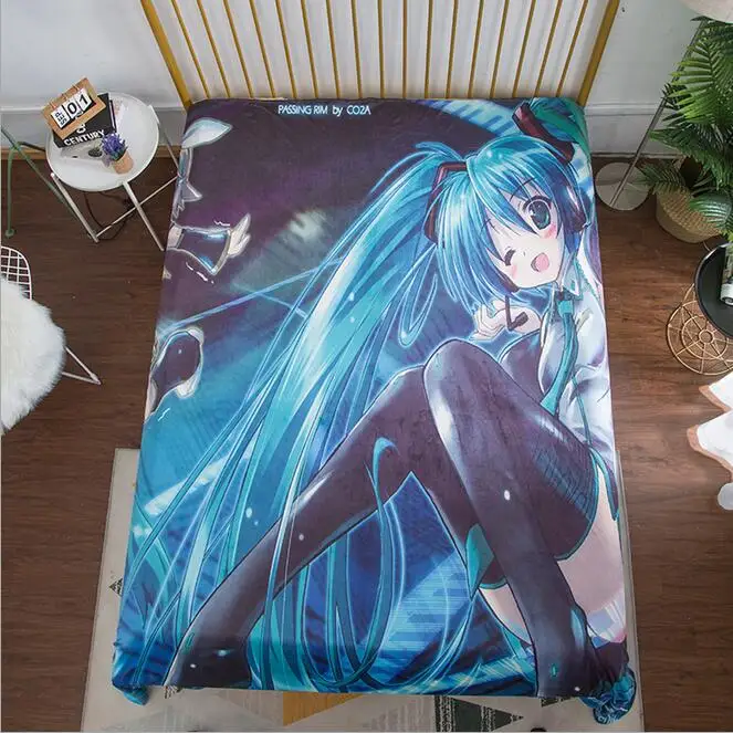 Kawaii японский мультфильм Хрустальный бархат простыни односпальные полный размер королева симпатичный Солдат Сейлор Мун Тоторо Наруто Хацунэ Мику
