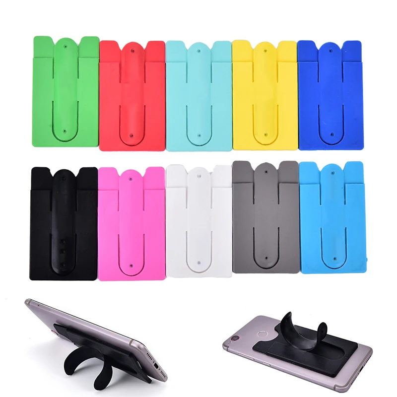 

Silicone Mobile Phone Stand Holder With Card Slot Touch U Shape