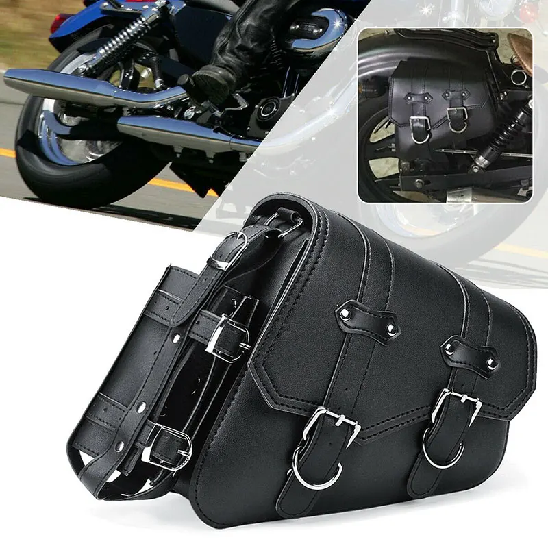 PU Leather Right Side Saddlebag For Harley XL 883 1200 Sportster #4 