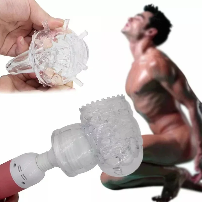 Magic Wand Massager AV Vibrator Head Attachment Men Stimulator Penis Erection Enlarger Pump Sex Products