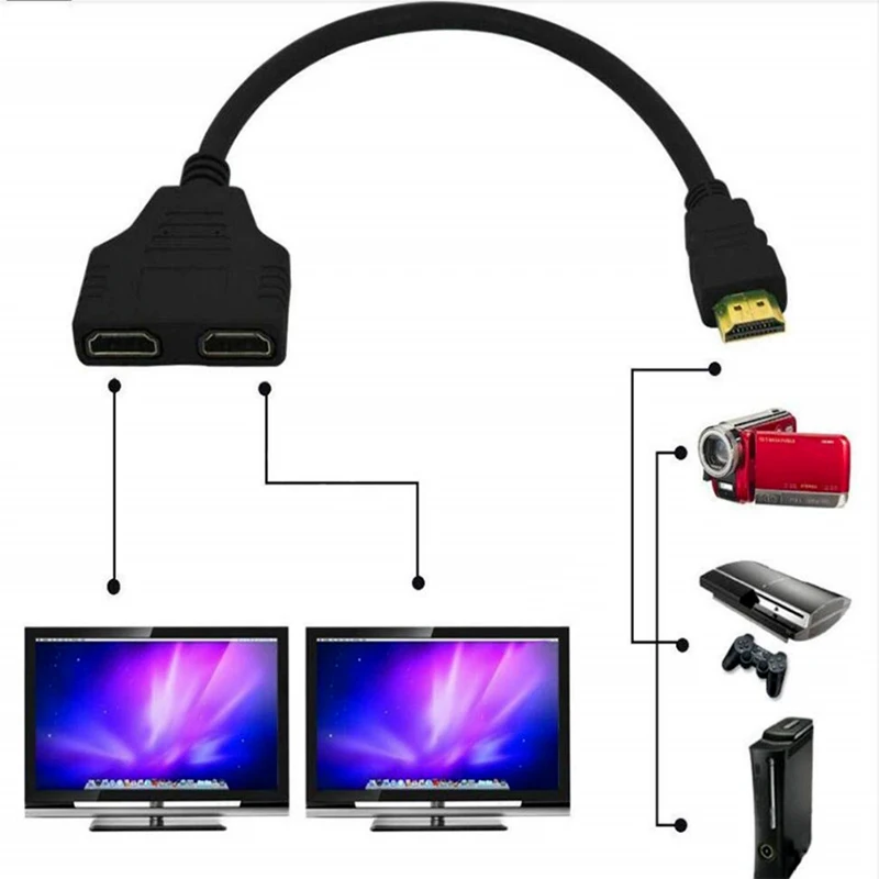 1080P HDMI порт папа мама 1 вход 2 Выход сплиттер кабель адаптер конвертер JR