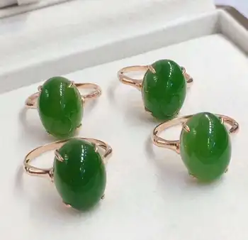 

Natural And Real Jade Ring Stone Rings Solid 925 Silver Gemstone Ring