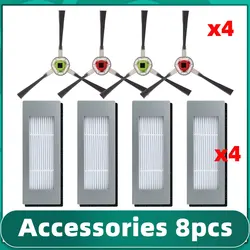 Main Side Brush, HEPA Filter, and Mop Cloths Replacement Set for Robot Vacuum Cleaners (Set L)