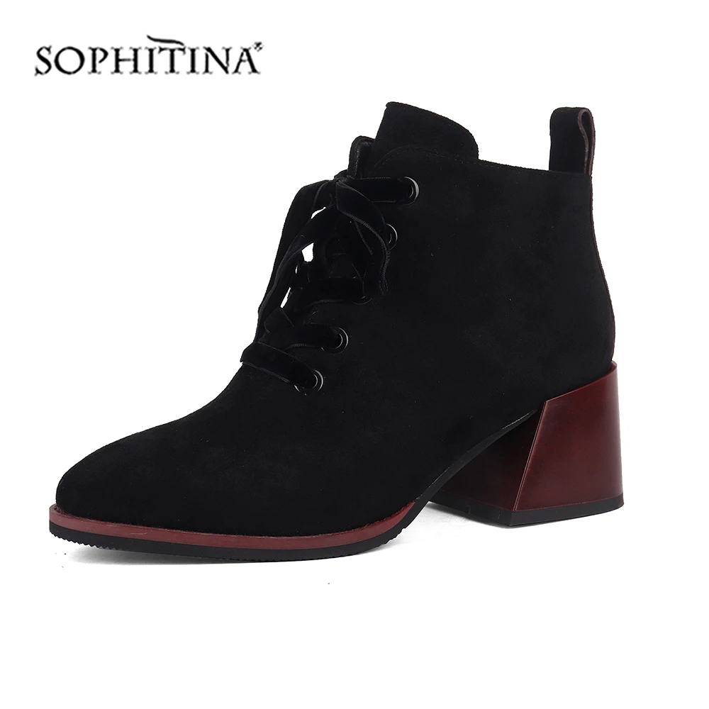 SOPHITINA/Ботинки женские на осень и зиму. Удобная обувь застегивается сбоку молнию а