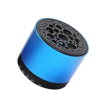 

Portable Bluetooth Speaker Wireless Speaker Outdoor Mini Speaker Blue Metal