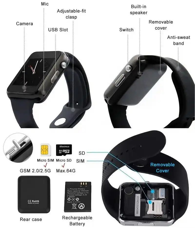 a1 smart watch waterproof