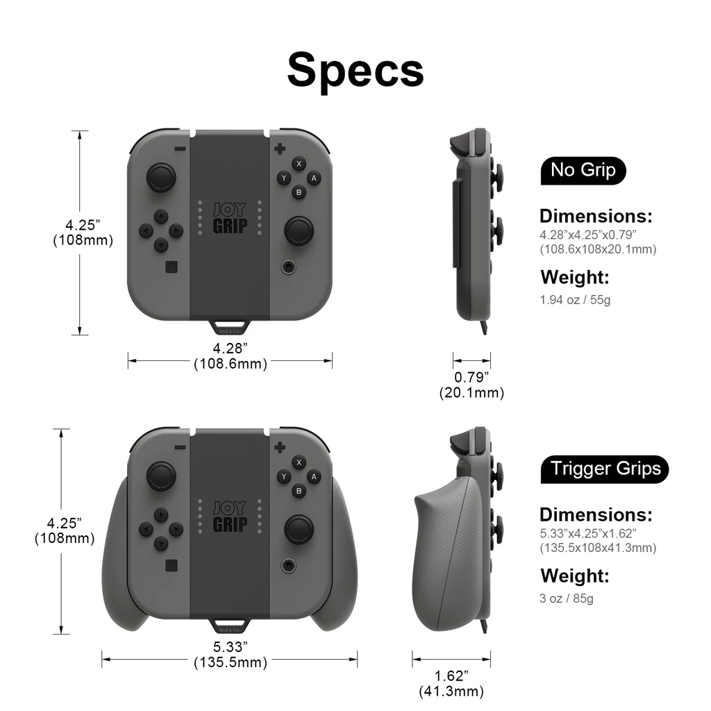 Skull & co. joygrip joycon carregador de