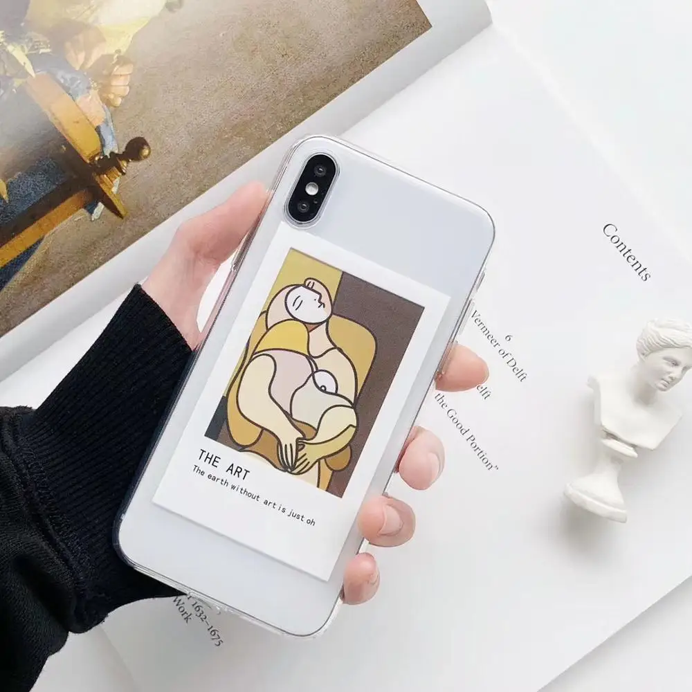 Арт Картина маслом Рамка открытки чехол для телефона iphne Xs MAX XR X 6 6s 7 8plus винтажное искусство INS абстрактный мягкий чехол из ТПУ
