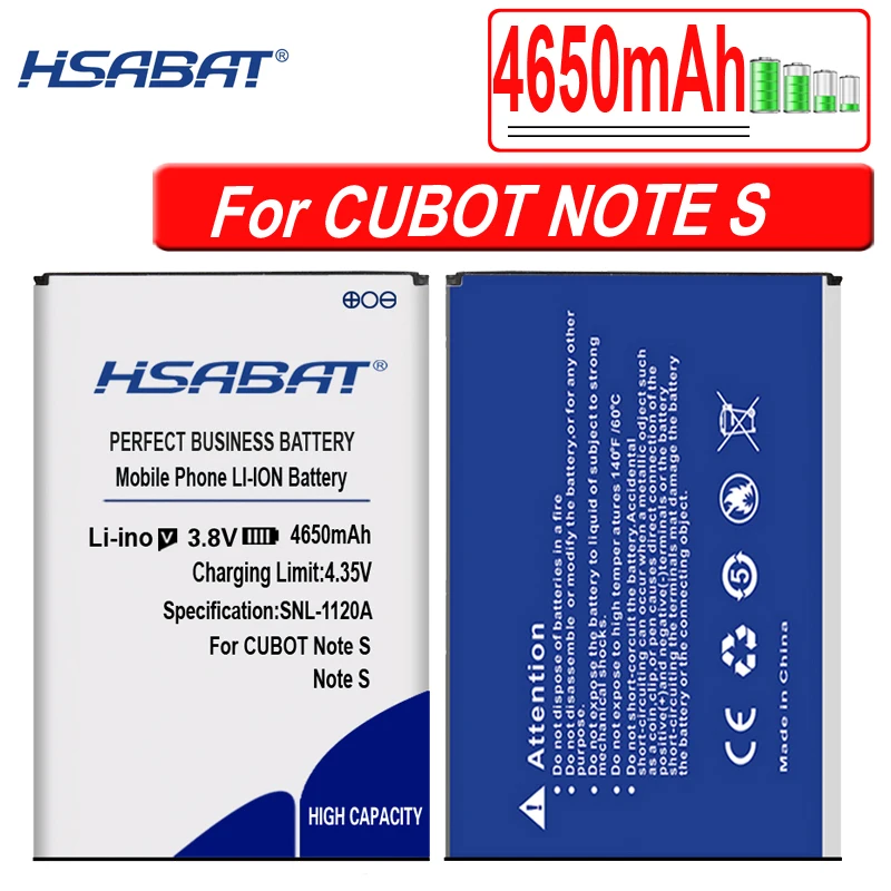 Аккумулятор HSABAT 6500 мАч для CUBOT MANITO/X6/NOTE S/Note Plus/Rainbow/P9/MAGIC/X15/R11/X18/H3/Dinosaur/MAX/S208 A S208A