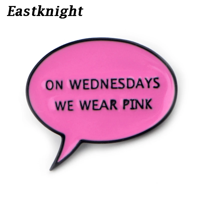 K304 означает девушек по средам мы носим розовую железная эмалированная брошь и броши для женщин значок джинсовая брошь воротник ювелирные изделия