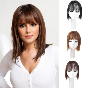 

DIANQI Women Natural Colors new Long Straight Hair Extension Clip 12 "10" High Temperature Synthetic Wig Clip Female Wig