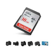Aliexpress - Original SanDisk SD Card Memory Card Ultra Class10 SD Card C10 UHS-I 80MB/s Read Speed for Camera Camcorder 16GB 32GB 64GB 128GB
