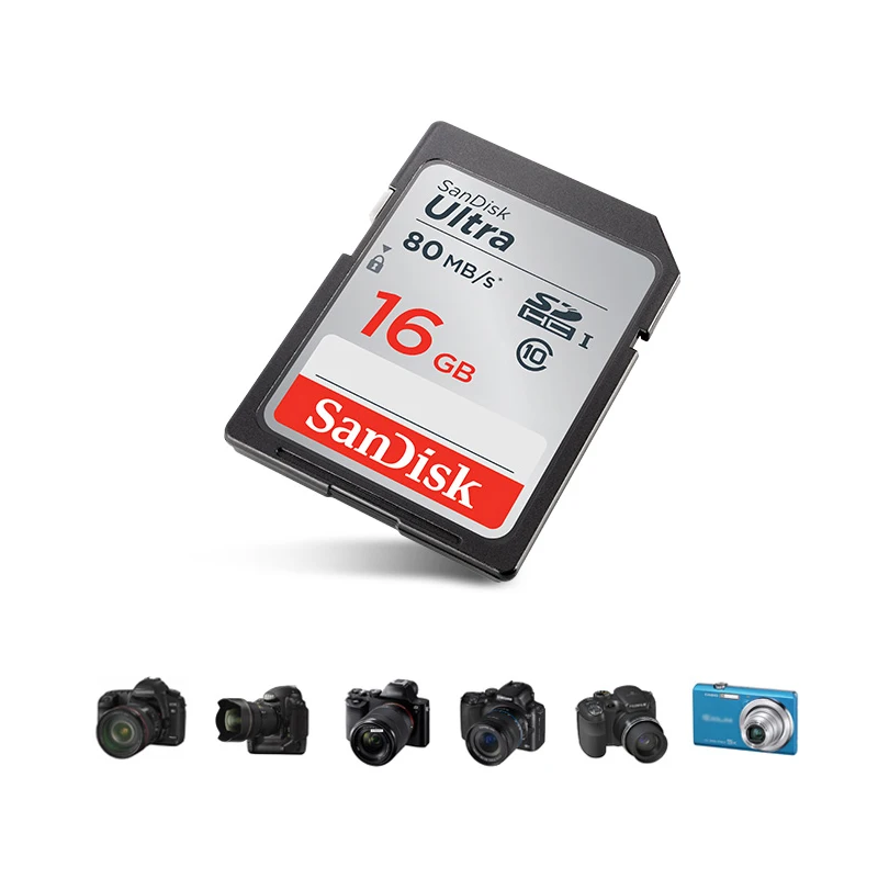 Оригинальная карта памяти SanDisk sd-карта Ultra Class10 C10 UHS-I 80 МБ/с./с скорость чтения для