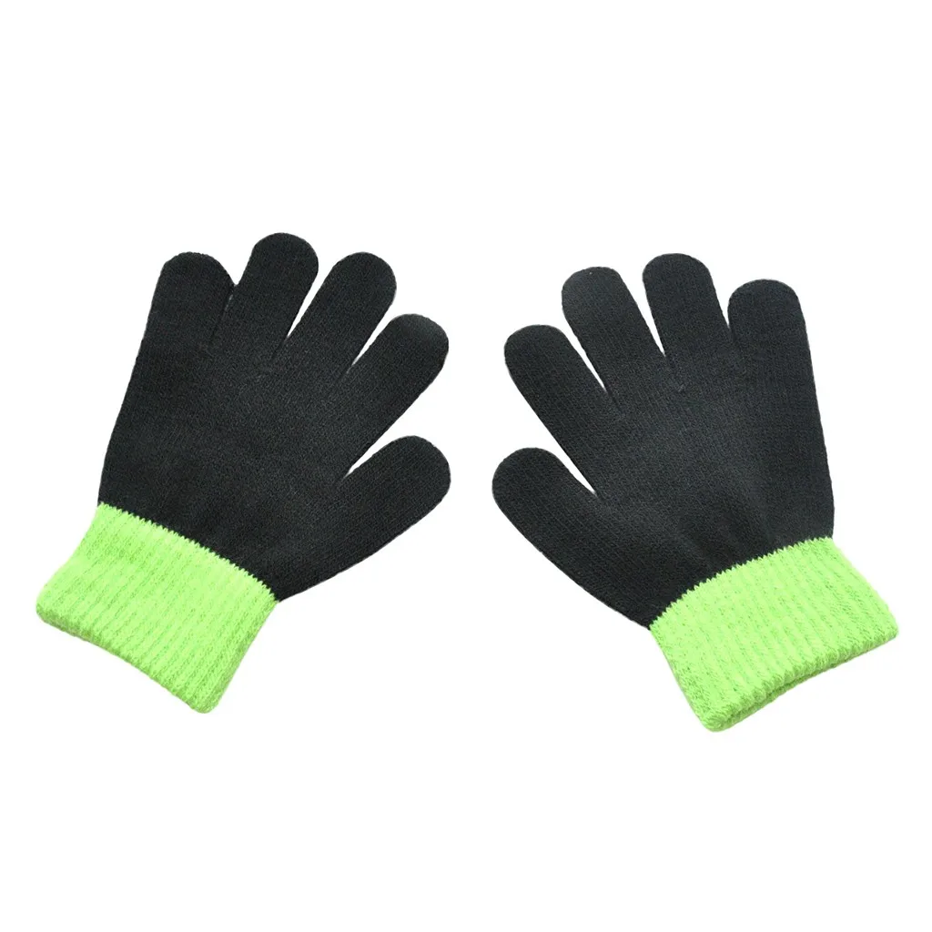 Детские перчатки, зимние теплые Волшебные Зимние перчатки, цветные, полный палец, теплые вязаные перчатки, gants hiver enfants# Y3