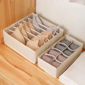 

8/16 Grid Socks Underwear Storage Box Quality Oxford Foldable Bra Clothes Storage Boxes Household Dormitory Drawer Organizer 1pc