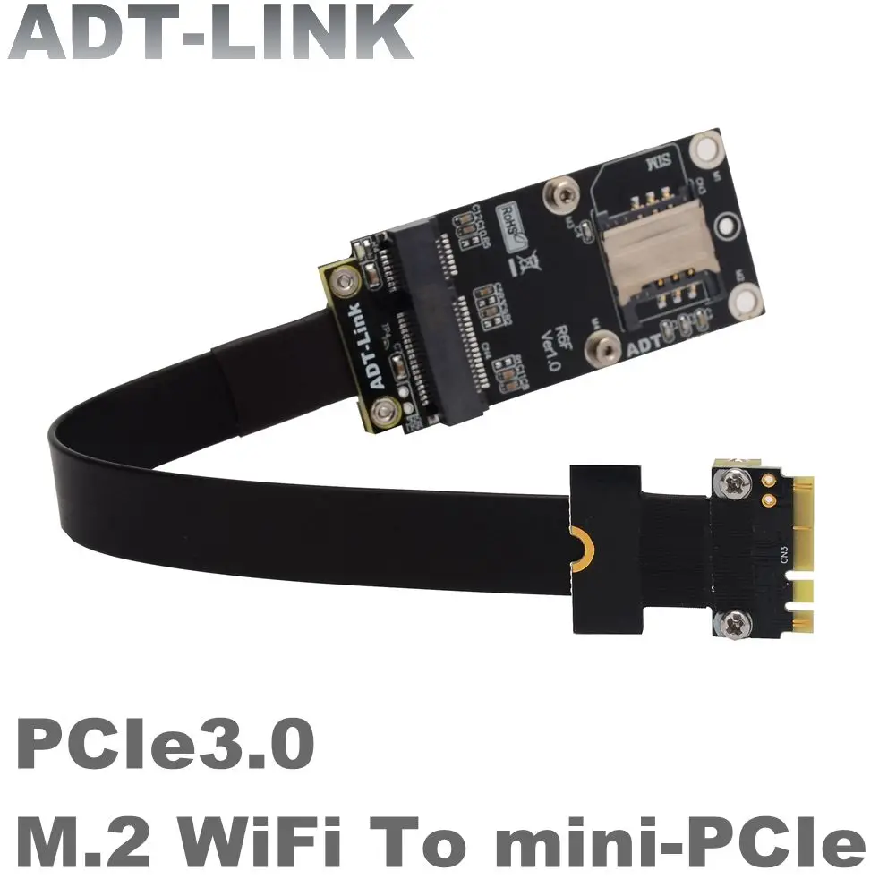 Adt Nova M.2 Wifi A.e Chave para Mpcie Mini-pcie sem Fio Cabo de Extensão da Placa de Rede Flexível Pci-e3.0 x1 Adaptador de Riser Bluetooth