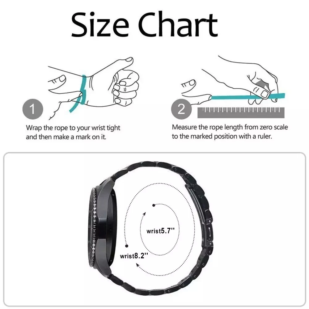 Elegant Stainless Steel Strap - Premium Bracelet Wristband Replacement, 22mm/20mm