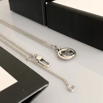 

European And American Retro Style Hot Fashion 1:1 925 Sterling Silver Pendant Necklace Logo Original Jewelry Valentines Gift