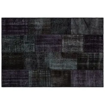 

Handmade Black Vintage Overdyed Patchwork Area Rug 160x230 Cm-5'3''X7'7''