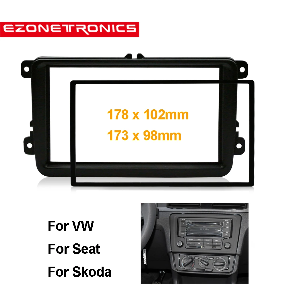 

VOLKSWAGEN JETTA CADDY TOUREG CAR STEREO RADIO DASH INSTALLATION MOUNT BEZEL TRIM KIT FASCIA FACIA For 2DIN Radio