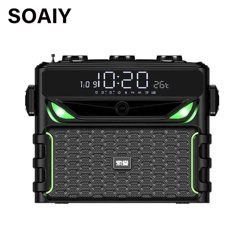 

SOAIY Q23 Wireless Bluetooth Speaker Outdoor Audio with Mic Subwoofer Small Home 3d Surround High Power Mini Portable Speakers