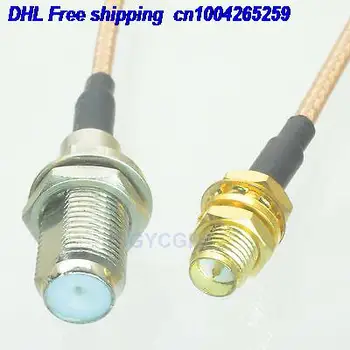 

EMS/ DHL 50pcs F TV female bulkhead to RPSMA female bulkhead RG316 Jumper pigtail 6" cable 22j
