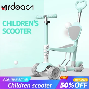 

ARDEA Kids Scooter 2-4 Ages Child electric Scooter Adjustable Boy Girl Ride flashing wheel folding Aluminum alloy skateboard