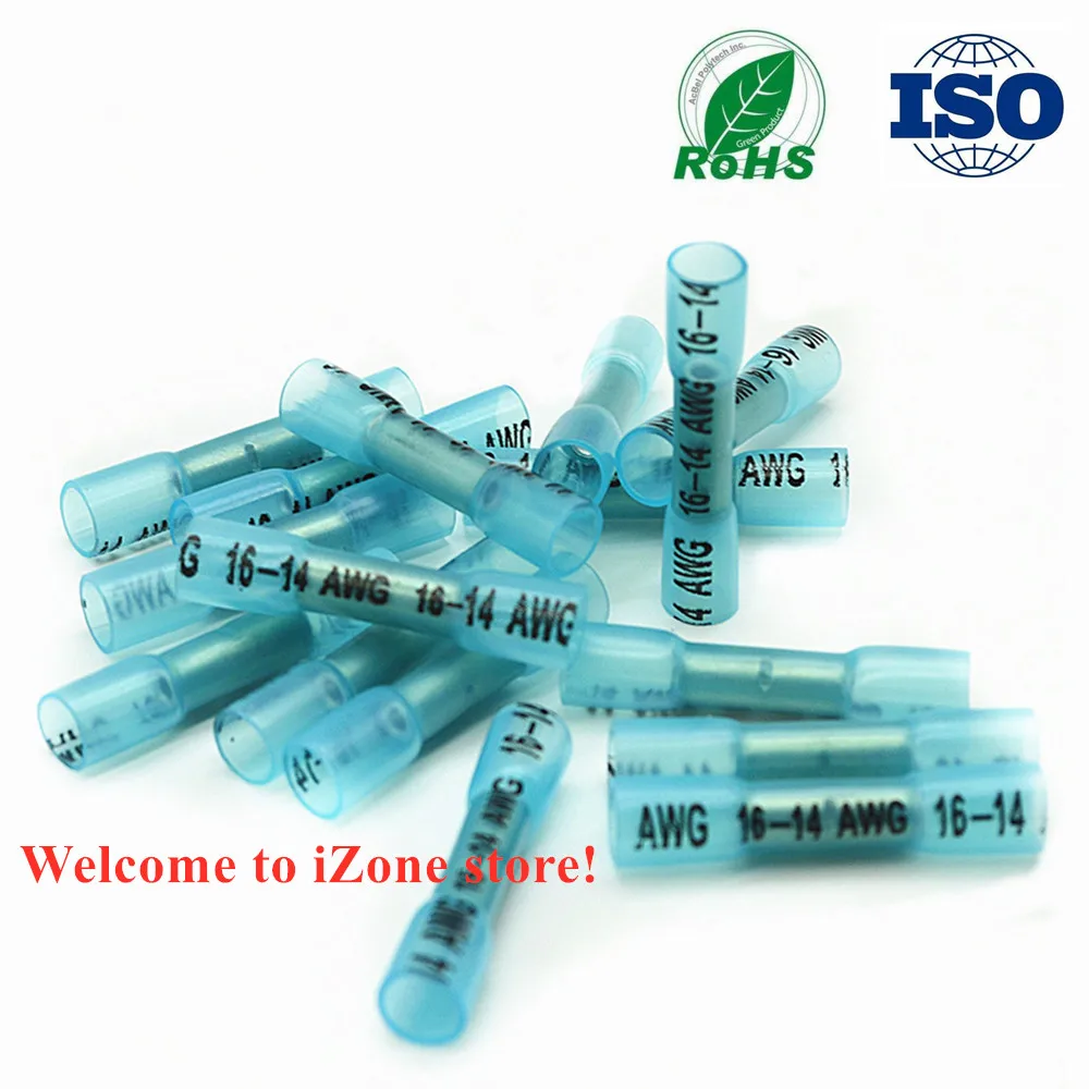 High Temperature 100 Pcs Terminal Butt Connectors 12-10 AWG Gauge USA MADE